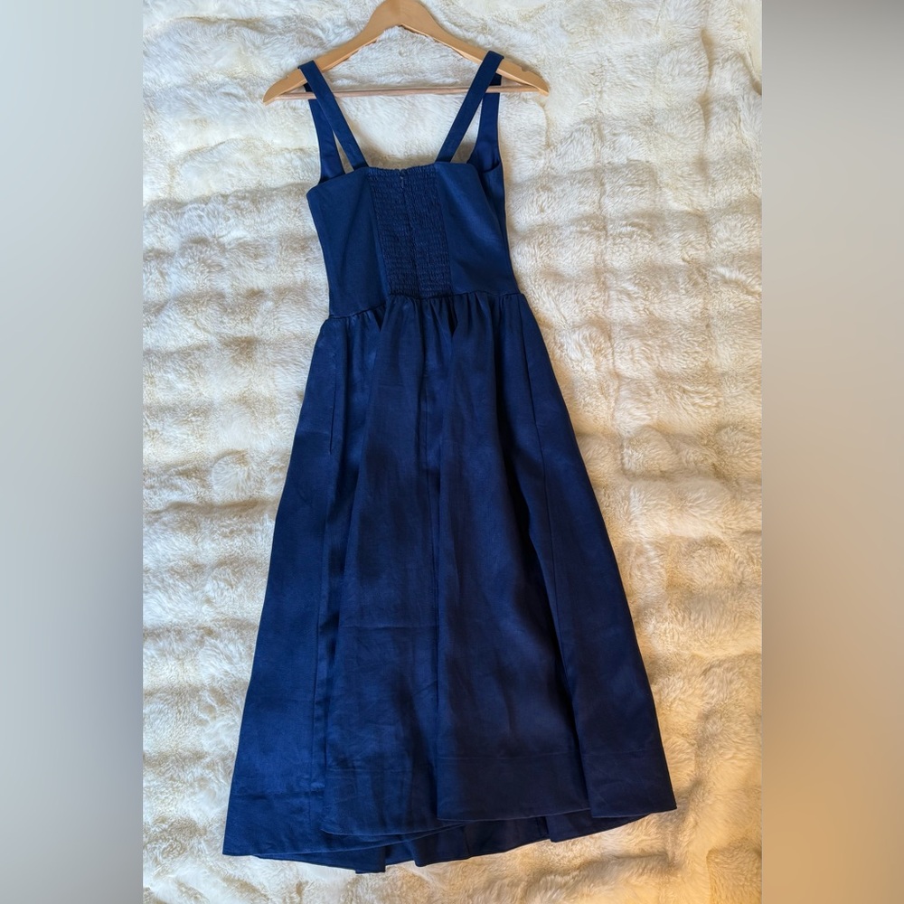 Reformation Janu Linen Dress In Danube, brand new, never worn, no flaws. - Picture 12 of 16